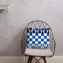 Load image into Gallery viewer, Chess Board Pillow - Blue
