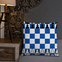 Load image into Gallery viewer, Chess Board Pillow - Blue
